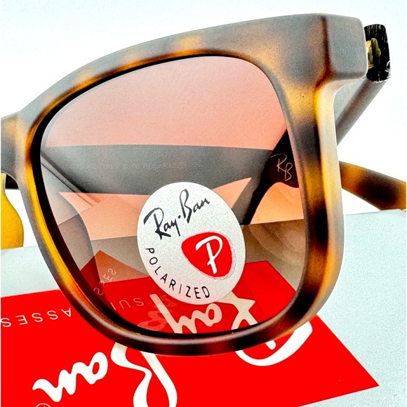 Ray-Ban Justin Polarized Sunglasses RB4165 Matte Havana Brown Gradient lenses - Picture 11 of 12